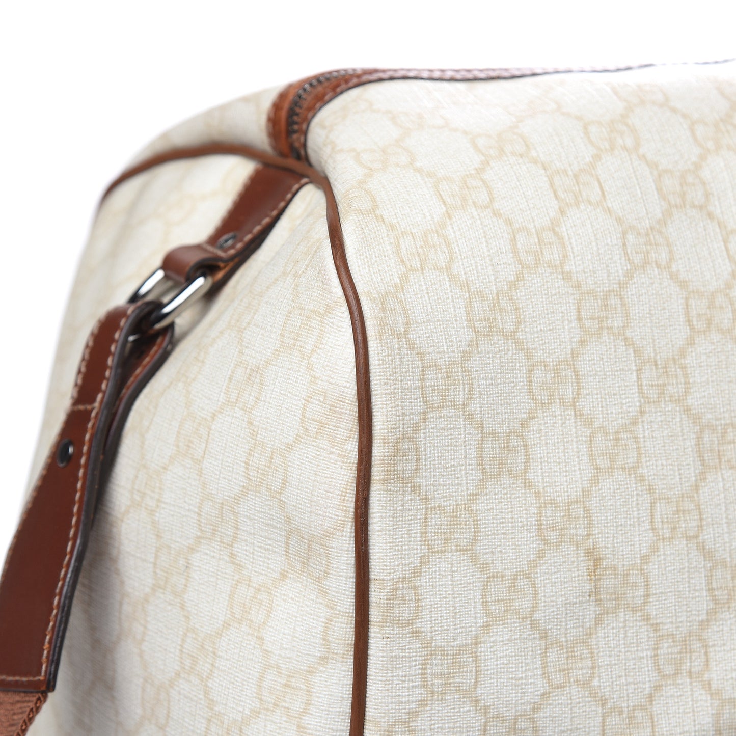 GG Plus Monogram Web Stripe Large Carry On Duffle Tan