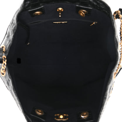 Chanel Calfskin Crocodile Embossed Large Cocodile Shopping Tote Black 5 of 10