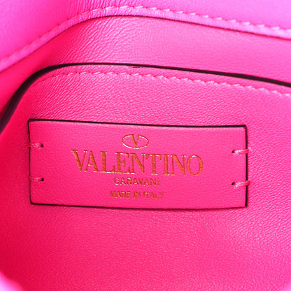 Valentino Garavani Nappa Lacquer Monochrome Small Roman Stud Shoulder Bag Pink PP 6 of 9