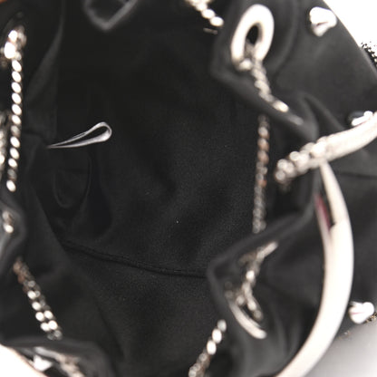 Jimmy Choo Satin Crystal Embellished Bon Bon Bucket Bag Black 5 of 11