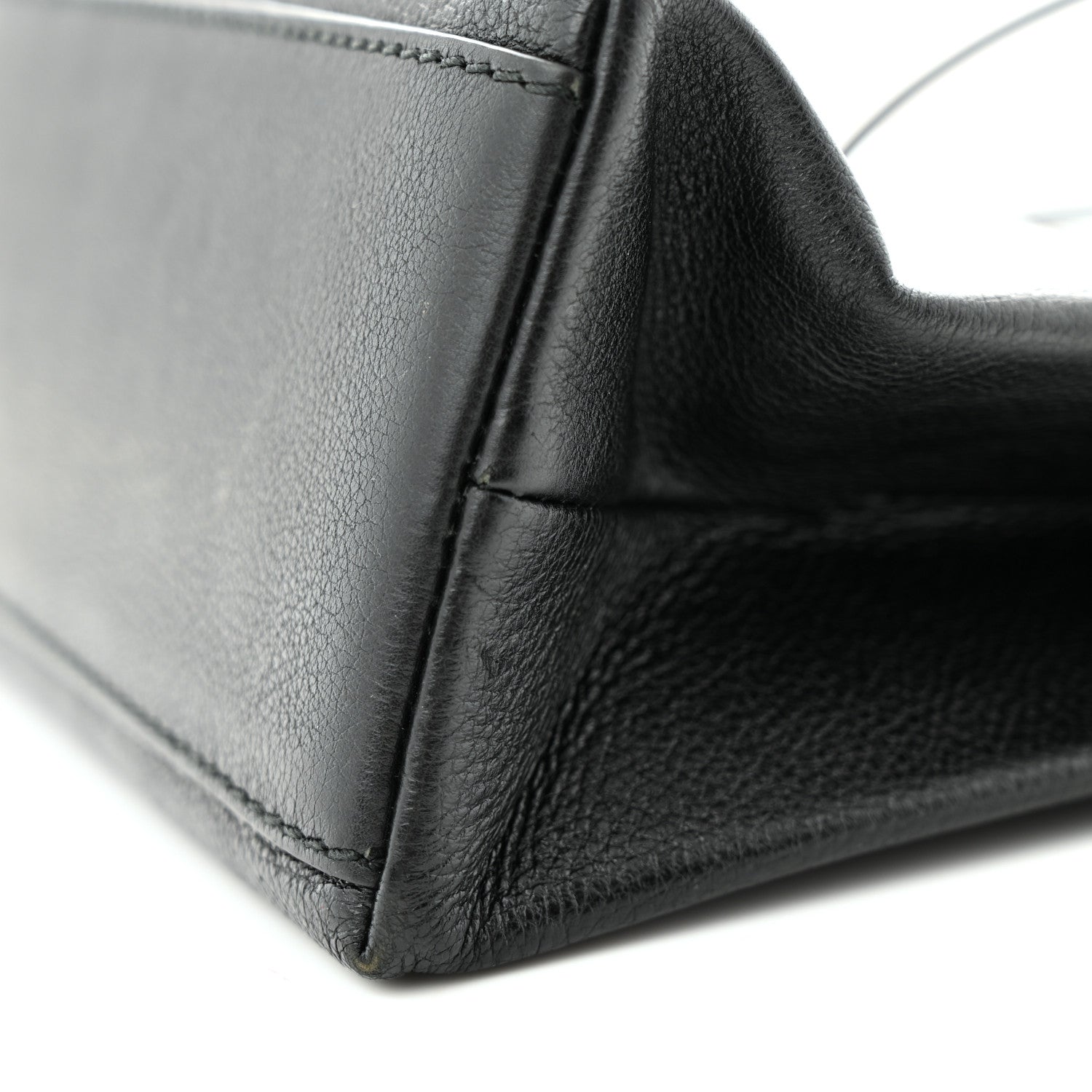 Balenciaga Calfskin Logo Shopping S Tote Black White 11 of 13