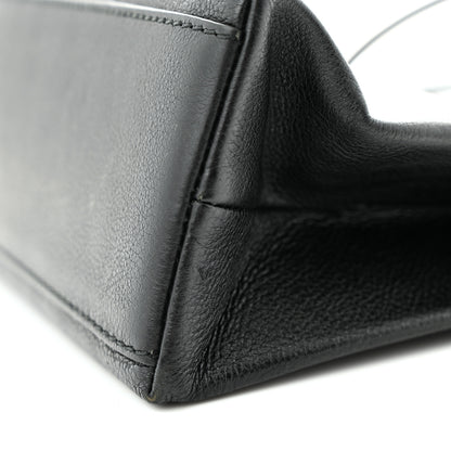 Balenciaga Calfskin Logo Shopping S Tote Black White 11 of 13