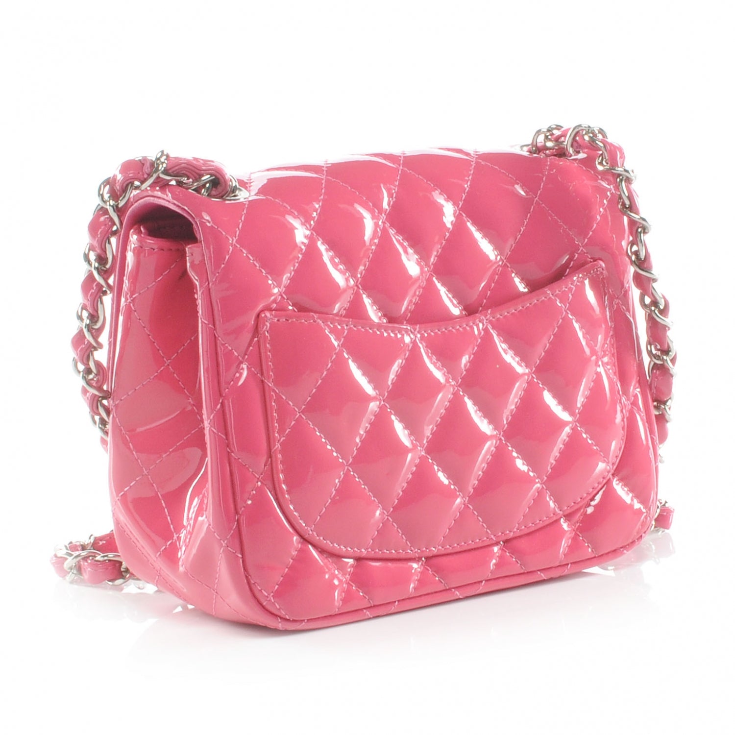 Chanel Patent Quilted Mini Flap Pink 3 of 7