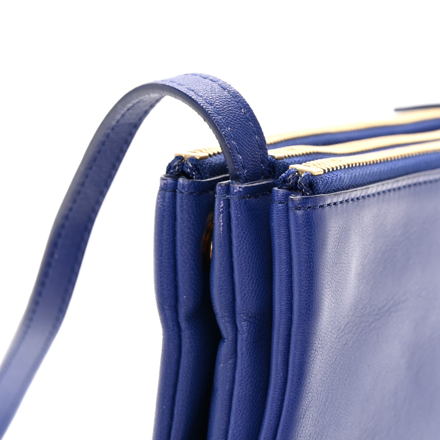 Celine Lambskin Small Trio Crossbody Bag Indigo 19 of 19