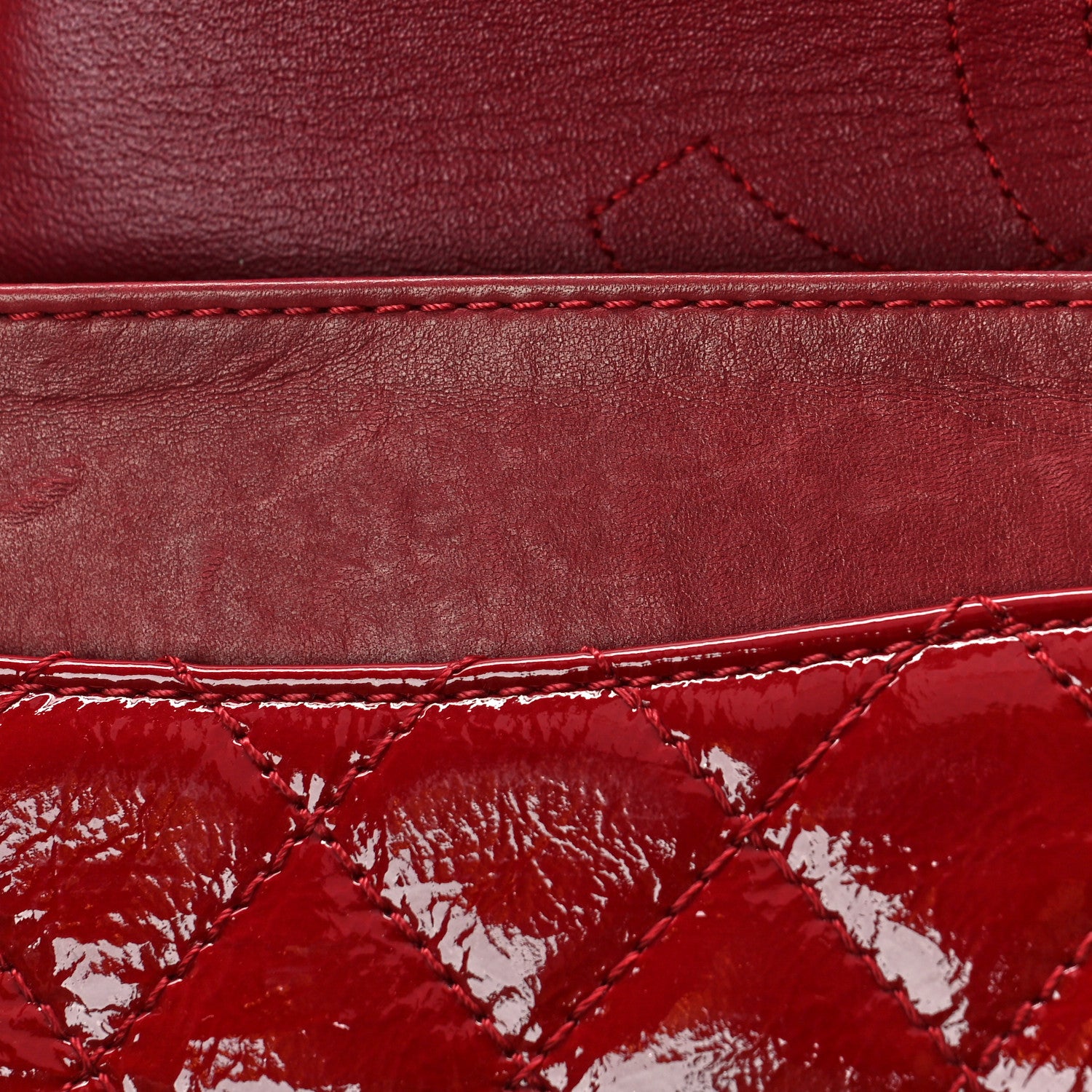 Chanel Aged Glazed Calfskin Quilted 2.55 Reissue 226 Flap Red 11 of 14