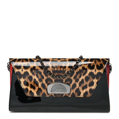 Christian Louboutin Patent Leopard Vero Dodat Clutch Black 1 of 9