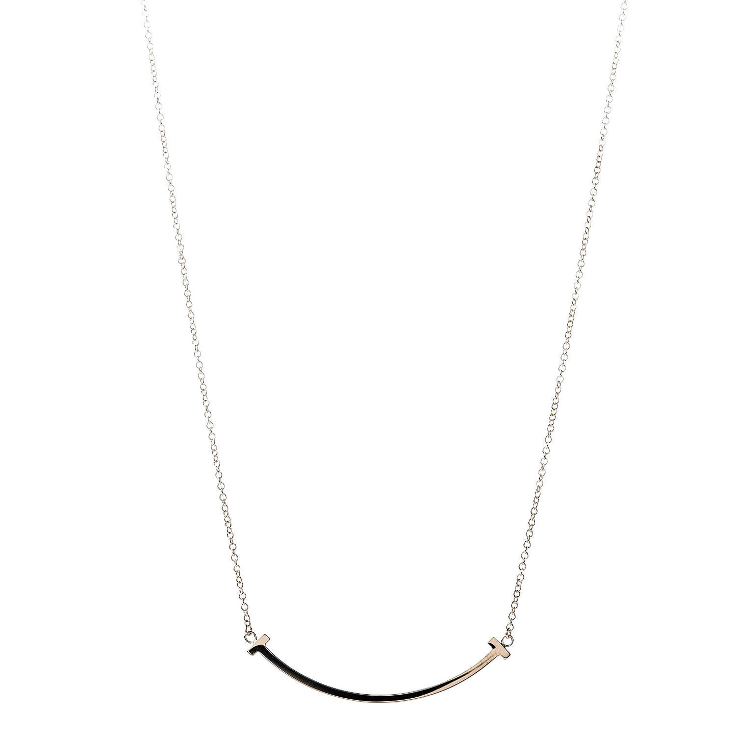 18K Yellow Gold Small T Smile Pendant Necklace