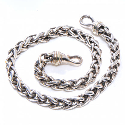 David Yurman 14K Gold Sterling Silver Wheat Chain Necklace 5 of 6