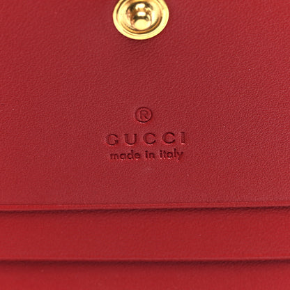 Gucci GG Supreme Monogram Bosco Patch Card Case Wallet Beige Malva Hibiscus Red 6 of 7