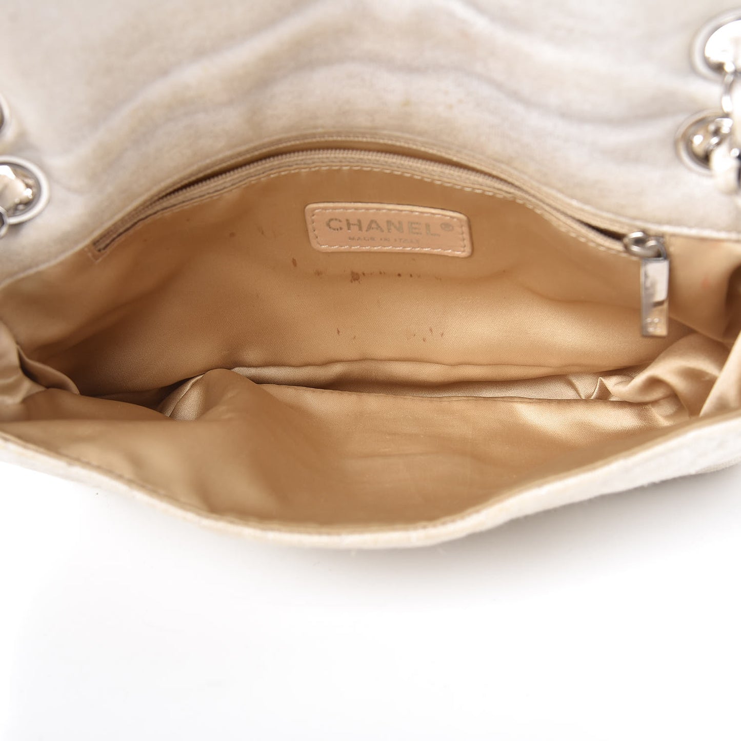 Jersey Quilted Small Single Flap White