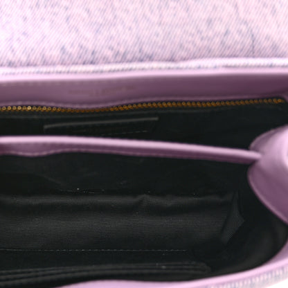 Saint Laurent Denim Y Quilted Monogram Toy Loulou Crossbody Bag Bleached Lilac 5 of 11