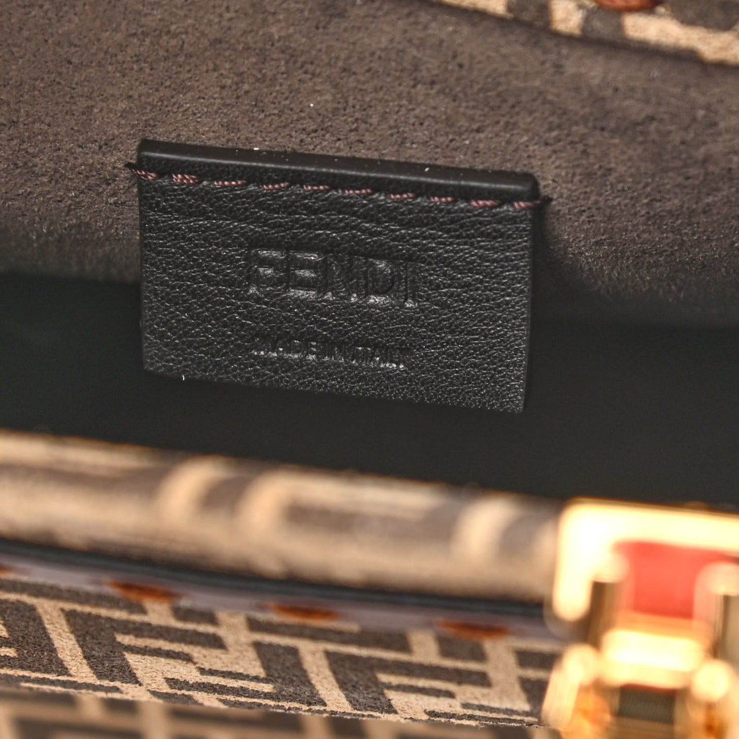 Suede Vitello King Micro FF Mini Fendi Sunshine Shopper Tote Nude Maya Brown