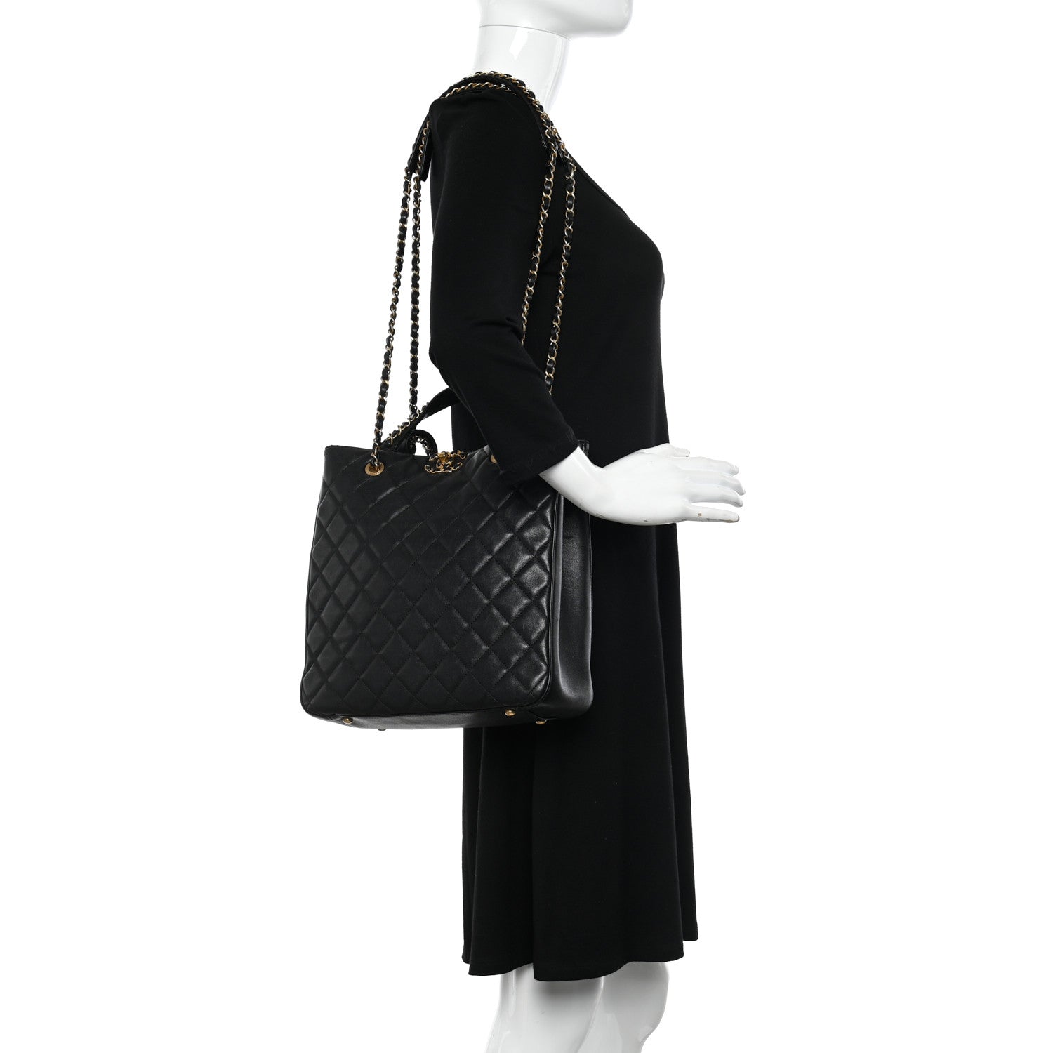 Chanel Lambskin Quilted Large Chanel 19 Shopping Tote Black 2 of 10