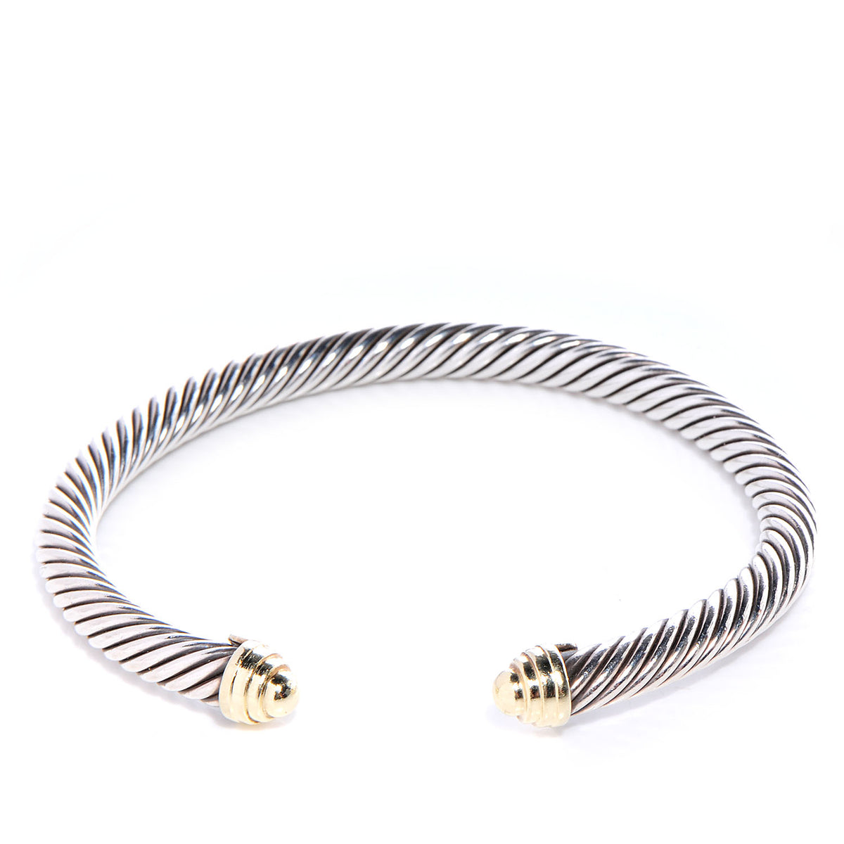 Sterling Silver 14K Yellow Gold 5mm Cable Classics Bracelet
