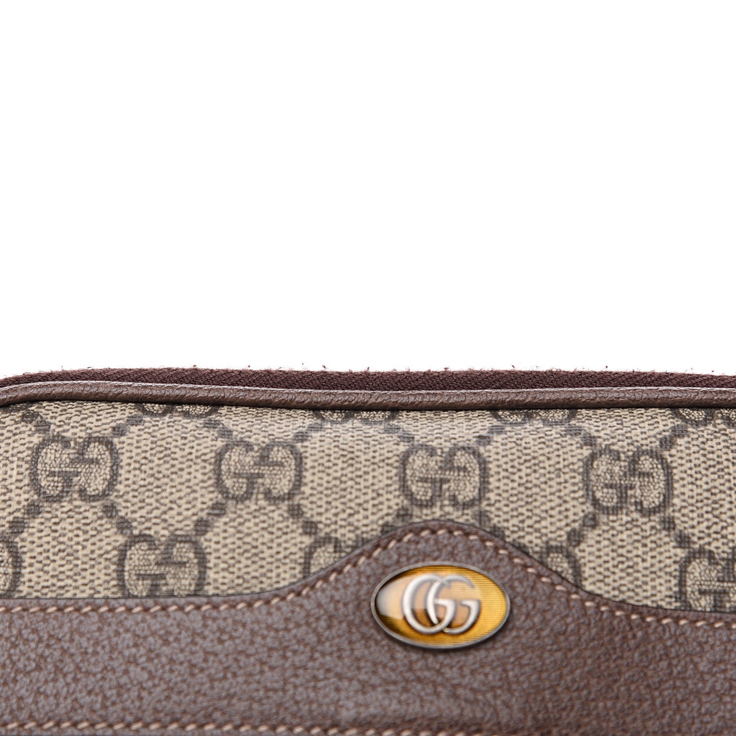 Gucci GG Supreme Monogram Ophidia Phone Case Wristlet Brown 7 of 8