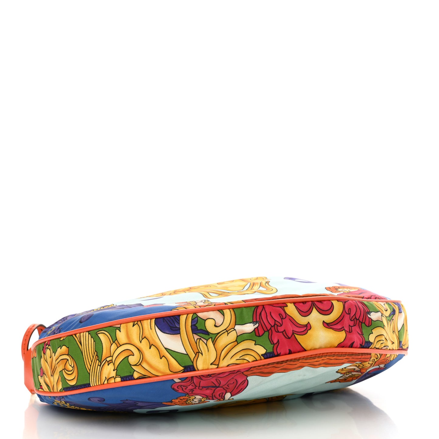 Nylon Calfskin Medusa Renaissance Print Hobo Bag Multicolor