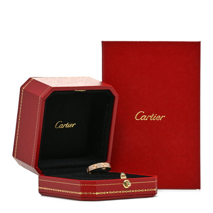 Cartier 18K Pink Gold Diamond 4mm LOVE Wedding Paved Band Ring 51 5.75 5 of 5