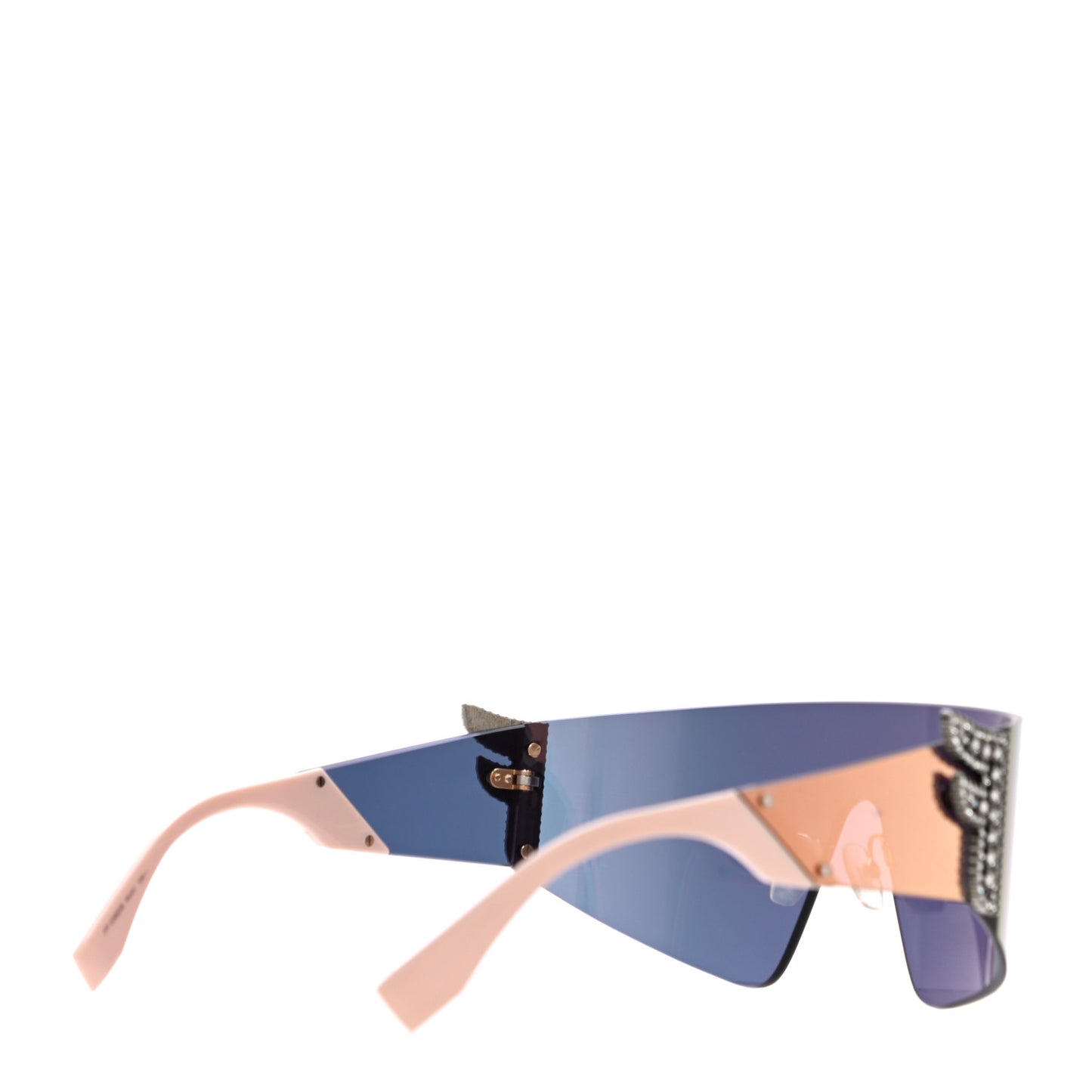 Mirrored Crystal Embellished FFreedom Shield Sunglasses FF 0382/S Pink