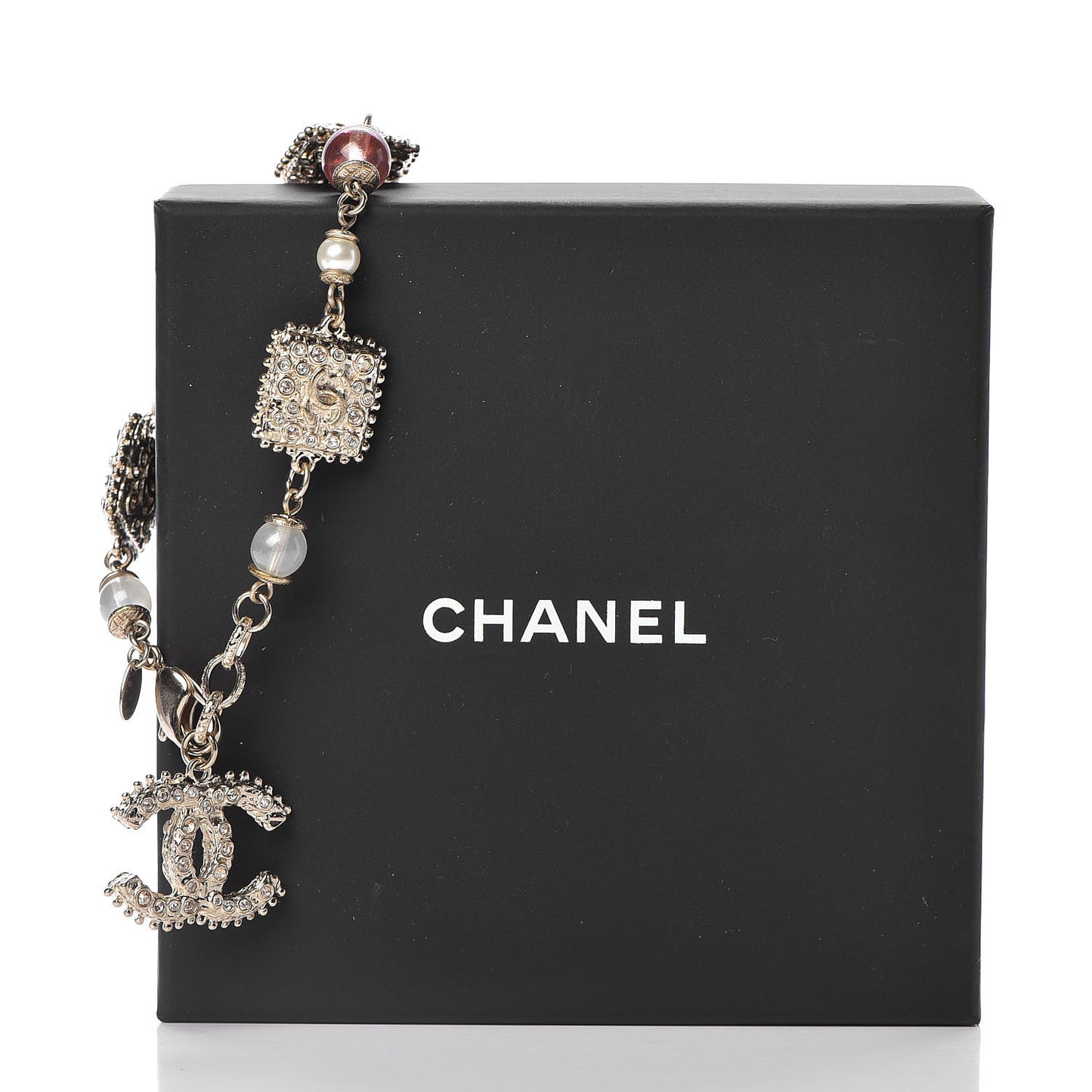 Pearl Beaded Crystal CC Gold Beige