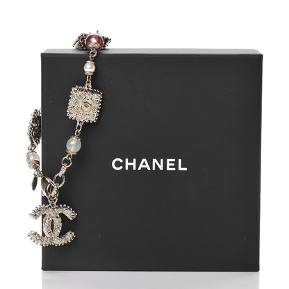 Chanel Pearl Beaded Crystal CC Gold Beige 5 of 5