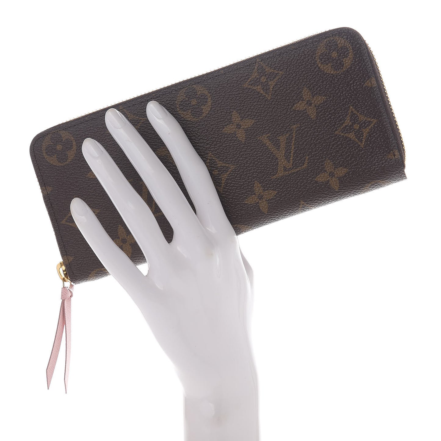 Monogram Clemence Wallet Rose Ballerine