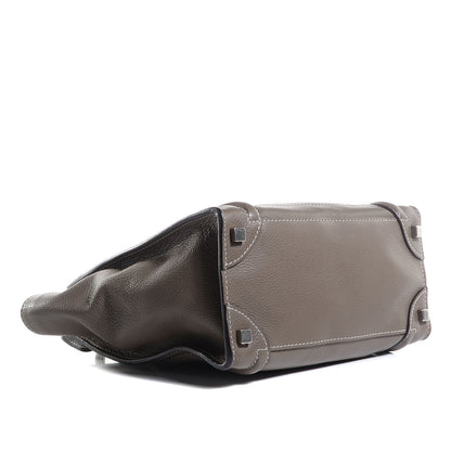 Celine Drummed Calfskin Micro Luggage Souris 4 of 8