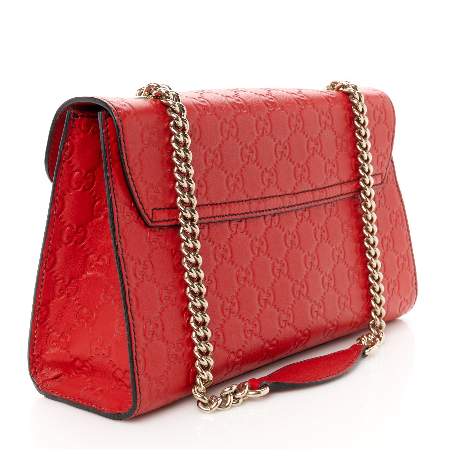 Gucci Guccissima Medium Emily Chain Shoulder Bag Red 3 of 11