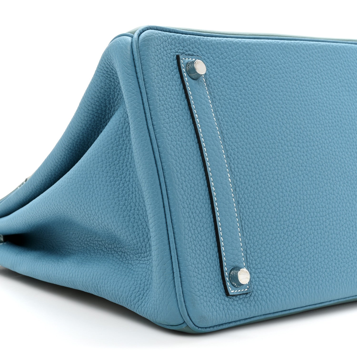 Hermes Veau Doblis Taurillon Clemence Evergrain Ghillies Birkin 35 Turquoise Ciel 10 of 14