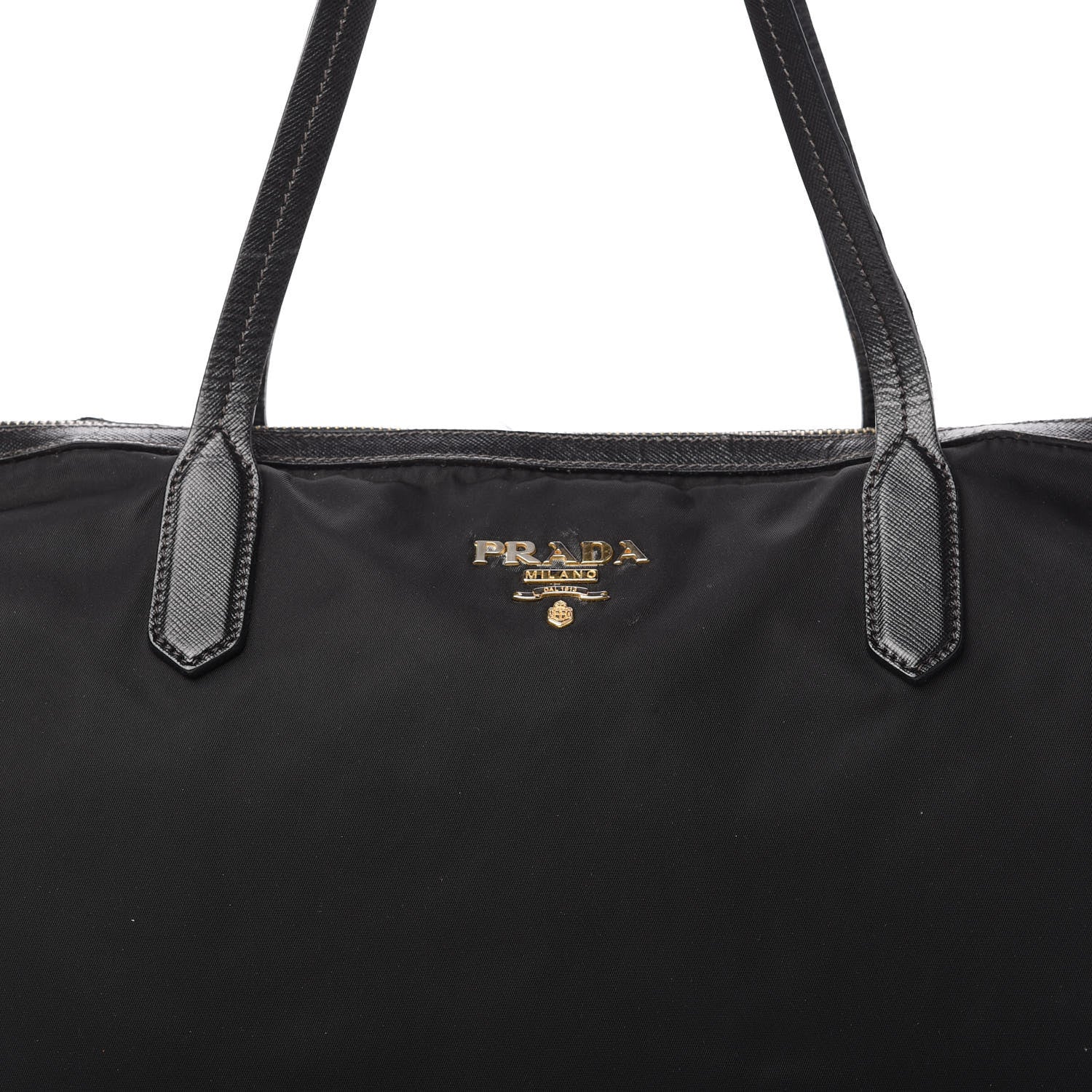 Prada Tessuto Nylon Saffiano Shopping Tote Black 11 of 15