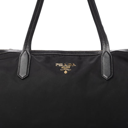 Prada Tessuto Nylon Saffiano Shopping Tote Black 11 of 15