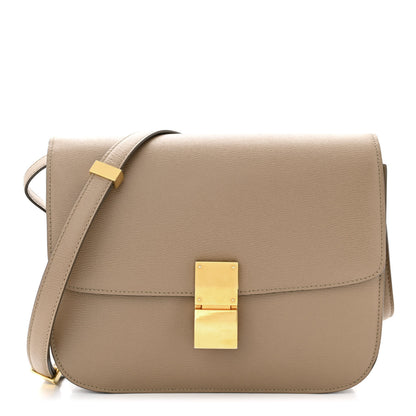Celine Liege Calfskin Medium Classic Box Flap Bag Taupe 1 of 13