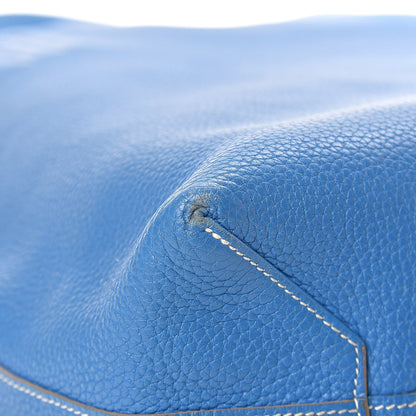 Hermes Taurillon Clemence Double Sens 36 Reversible Tote Mykonos Gris Tourterelle 13 of 21