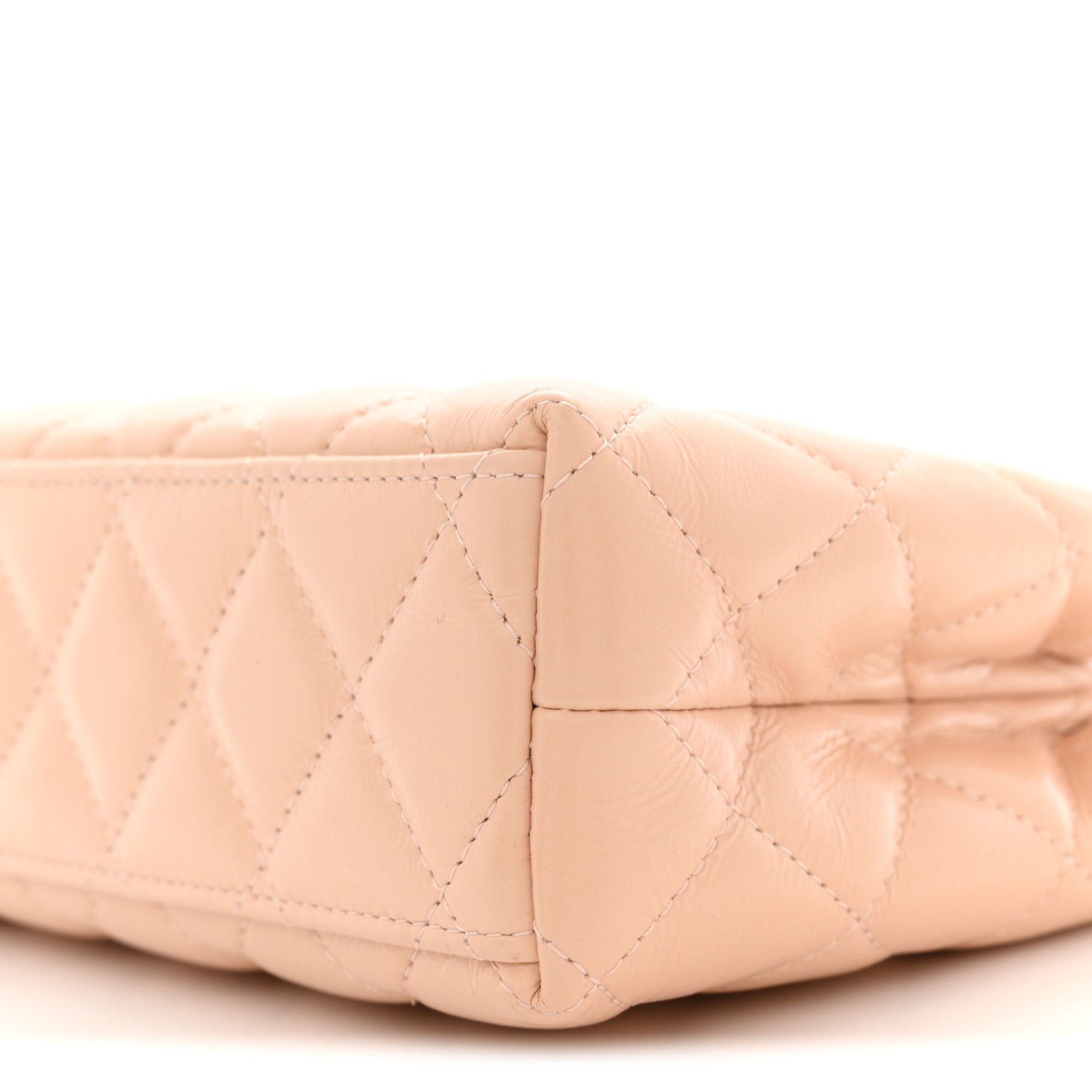 Chanel Shiny Aged Calfskin Quilted Nano Kelly Shopper Beige Beige 10 of 10
