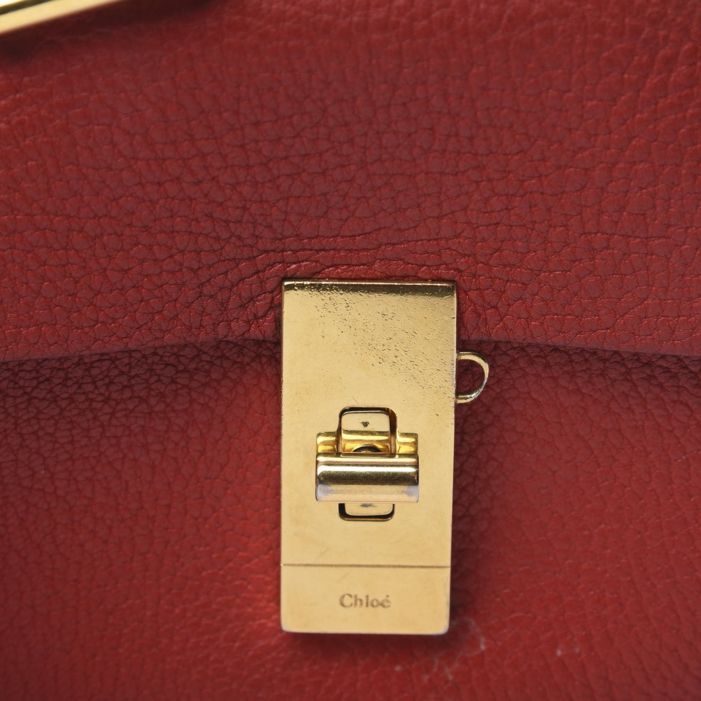 Grained Lambskin Nano Drew Shoulder Bag Plaid Red