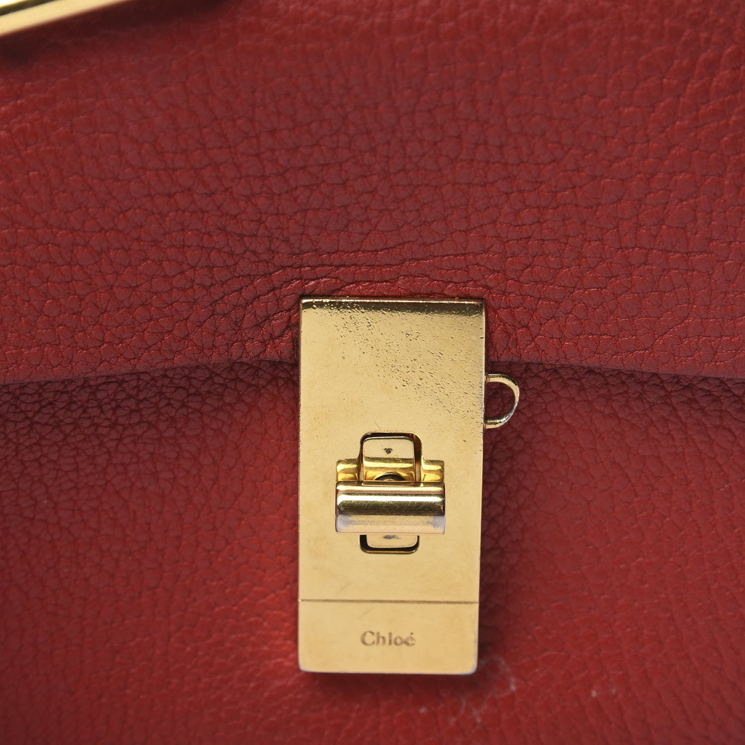 Chloe Grained Lambskin Nano Drew Shoulder Bag Plaid Red 14 of 14