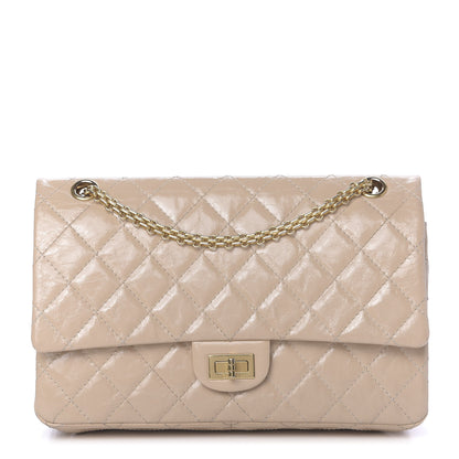 Chanel Distressed Patent Quilted 2.55 Reissue 226 Flap Beige 1 of 12