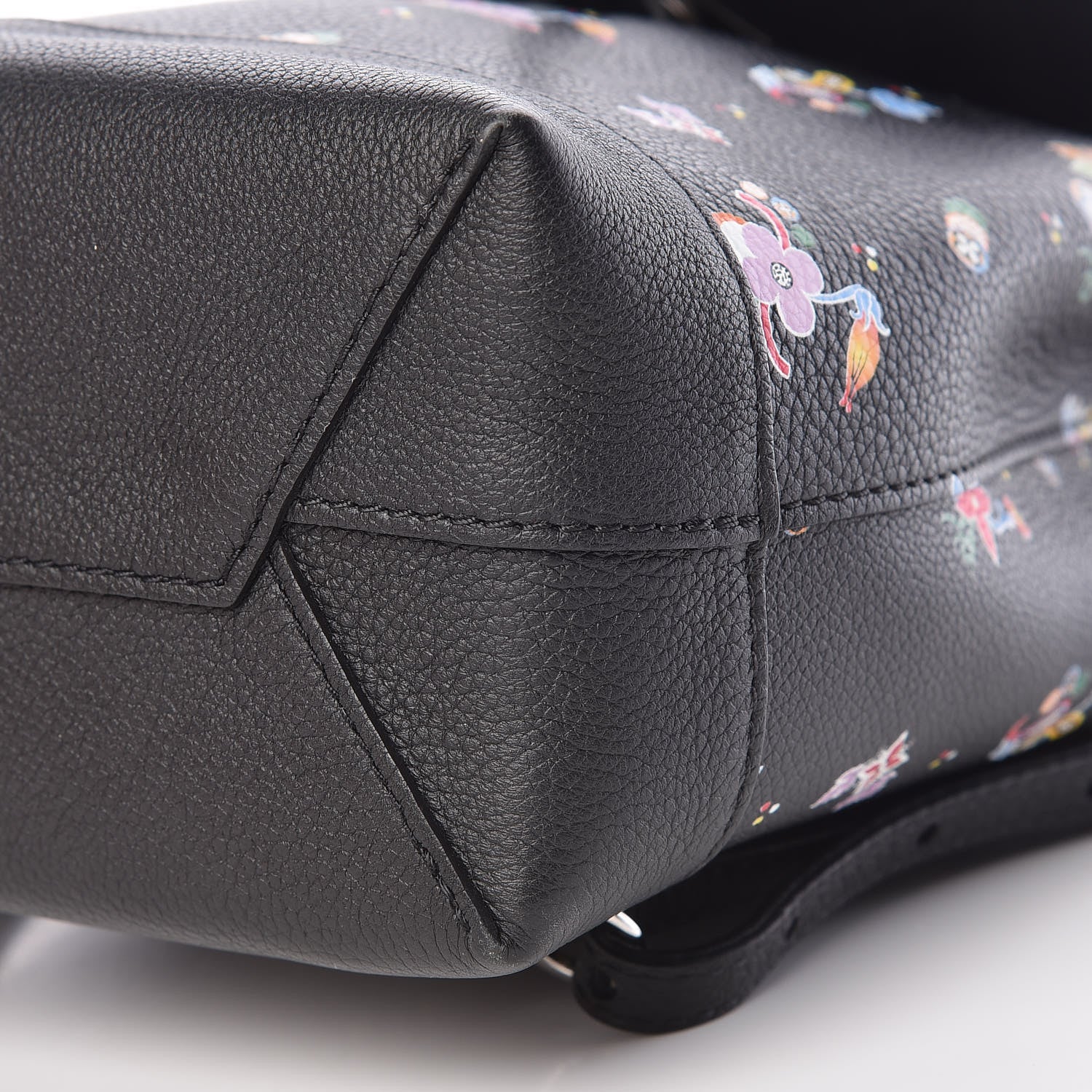 Louis Vuitton Calfskin Flower Lockme Mini Backpack Black Multicolor 8 of 9