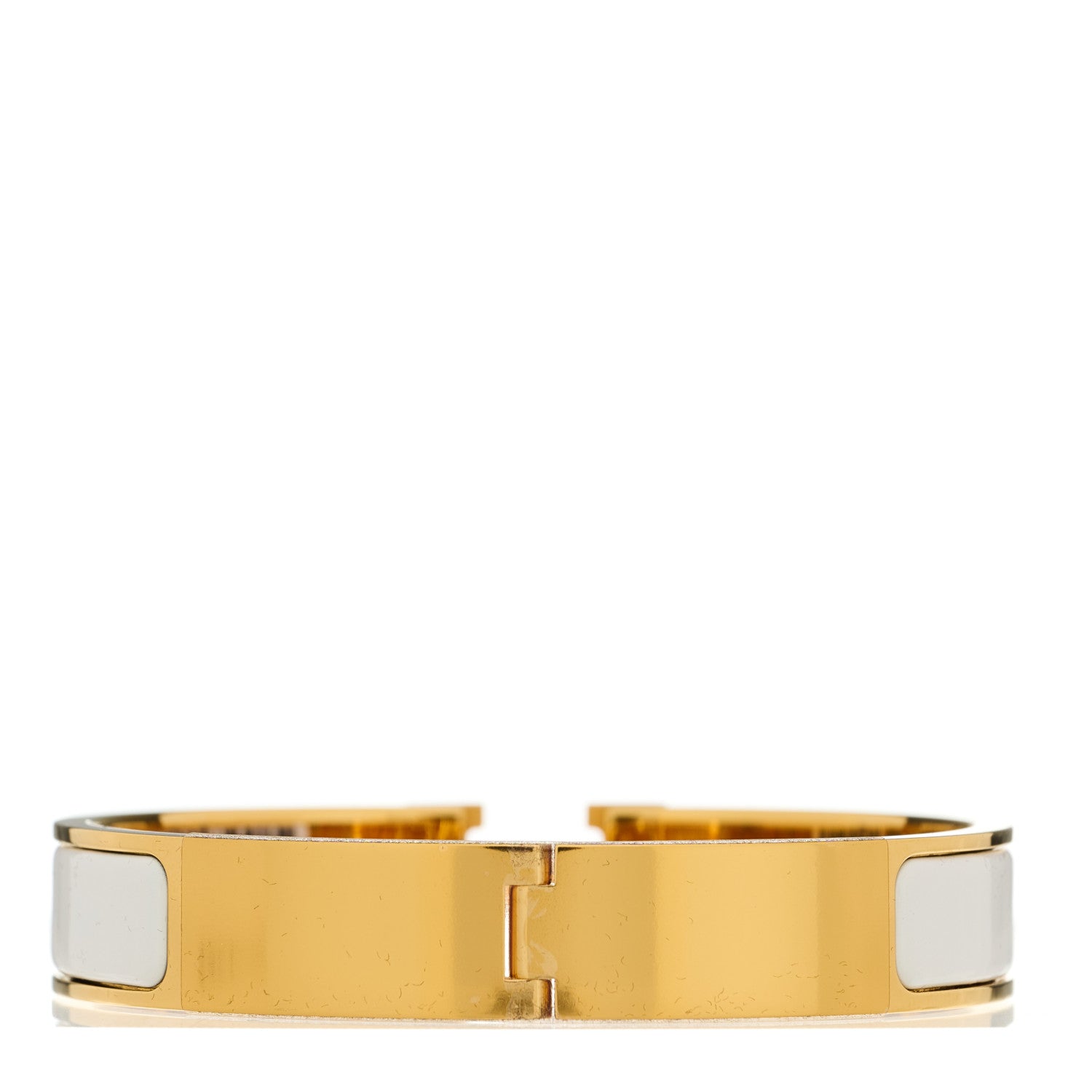 Hermes Enamel Narrow Clic Clac H Bracelet GM White 3 of 5