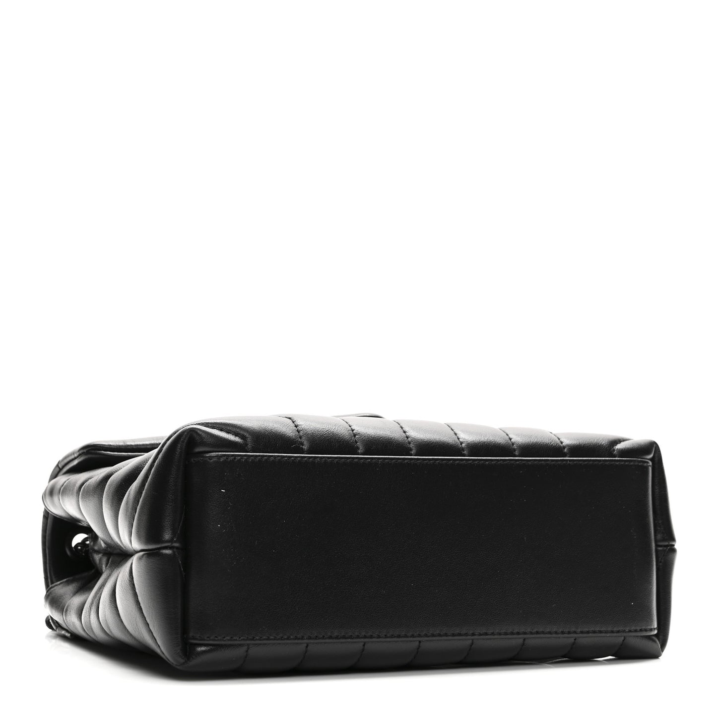 Calfskin Y Quilted Monogram Monochrome Small Loulou Chain Satchel Black