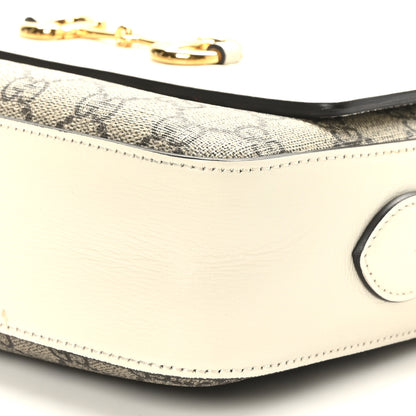 Gucci GG Supreme Monogram Small Horsebit 1955 Shoulder Bag Beige Mystic White 9 of 9