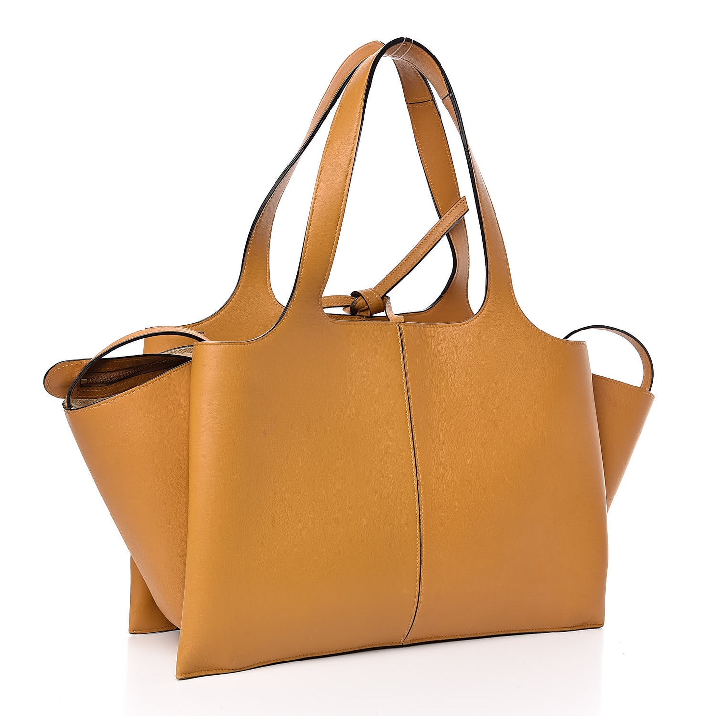 Supple Natural Calfskin Medium Tri-Fold Bag Blonde