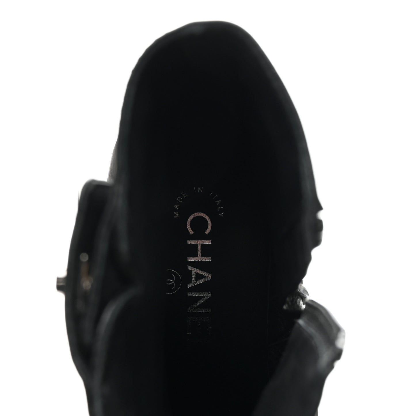 Calfskin Patent Quilted Cap Toe Short Boots 37.5 Black
