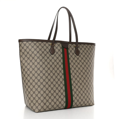 Gucci X BALENCIAGA BB Supreme Monogram Web Graffiti Large Ophidia Shopping Tote Beige New Acero 3 of 10