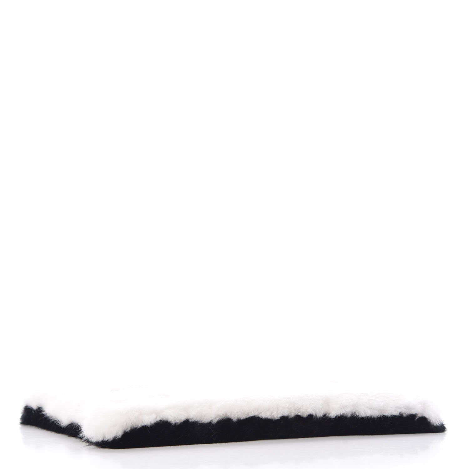 Givenchy Faux Fur Two Tone Large GV3 Pouch Wristlet Black White 4 of 8