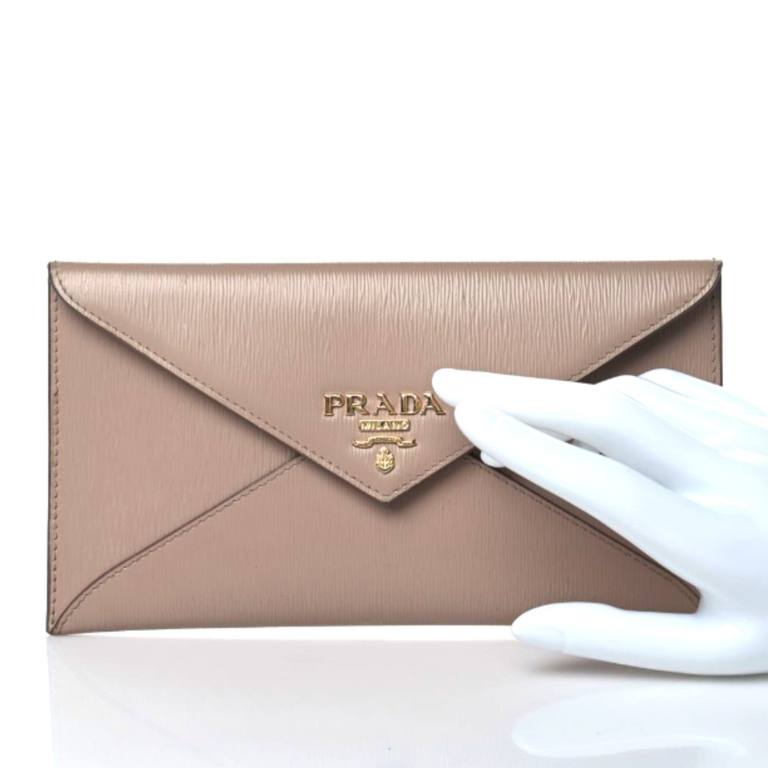 Prada Saffiano Metal Envelope Wallet Cammeo 2 of 13