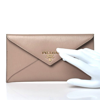 Prada Saffiano Metal Envelope Wallet Cammeo 2 of 13