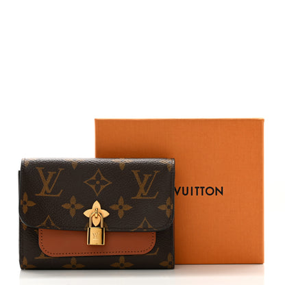 Louis Vuitton Monogram Flower Lock Compact Wallet Caramel 11 of 12