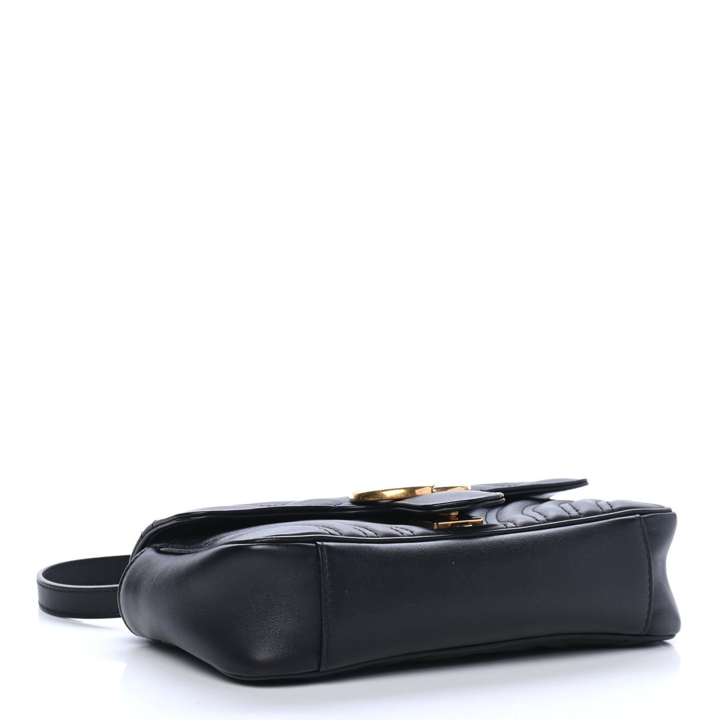 Calfskin Matelasse Mini GG Marmont Shoulder Bag Black