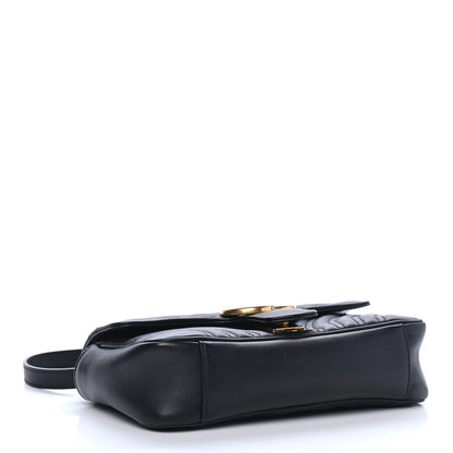 Gucci Calfskin Matelasse Mini GG Marmont Shoulder Bag Black 2 of 4