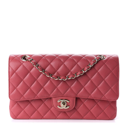 Chanel Caviar Quilted Medium Double Flap Dark Pink 1 of 10